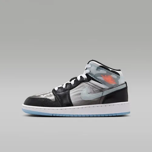 Nike Air Jordan 1 Mid Sneaker School Big детские Кроссовки цвет черный