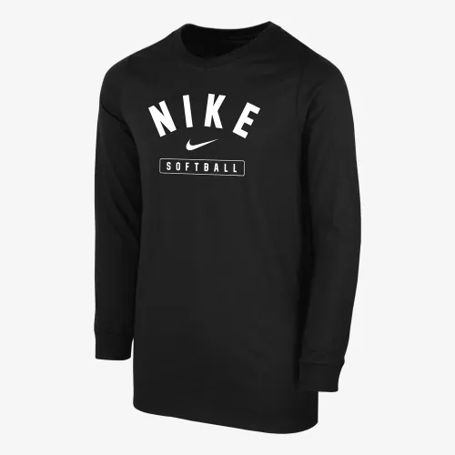 Nike Big дитячі Softball Long-Sleeve футболка колір чорний