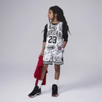 Nike Jordan Dri-FIT Big детские MJ Printed Sport Diamond шорты цвет белый