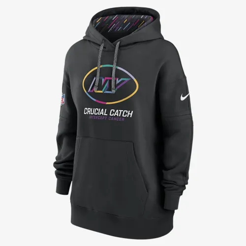 New York Jets Crucial Catch Club женская Nike NFL Pullover Толстовка с капюшоном цвет черный