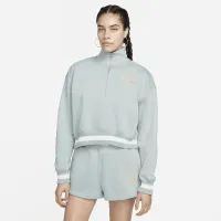 Nike Sportswear Phoenix Fleece Heritage женская оверсайз 1/2-Zip Crop свитшот цвет серый