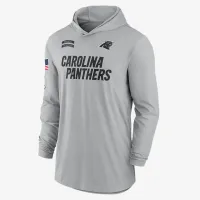 Carolina Panthers Salute to Service Edge Mascot Lockup Men’s Nike Dri-FIT NFL Long-Sleeve Hooded Top колір сірий