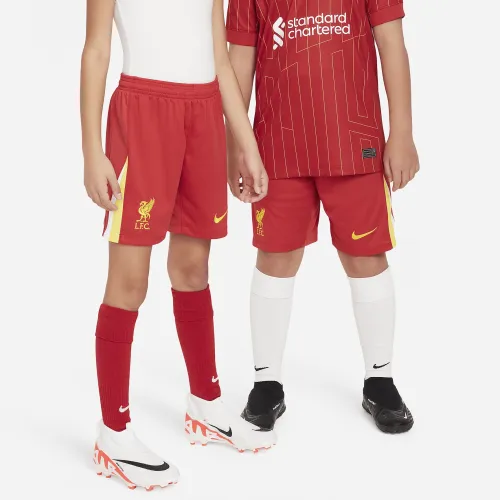 Liverpool FC 2024/25 Stadium Home Big детские Nike Dri-FIT Soccer Replica шорты цвет красный