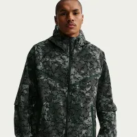 Nike Tech мужские Woven Full-Zip Windrunner Куртка цвет черный