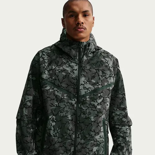 Nike Tech мужские Woven Full-Zip Windrunner Куртка цвет черный