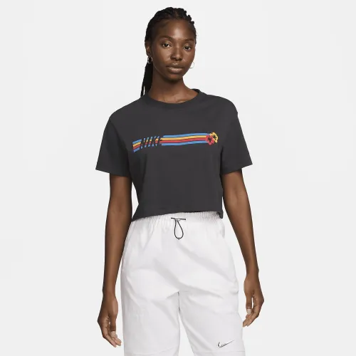 Nike Sportswear женская Cropped футболка цвет серый