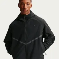 Nike Tech мужские Shori Knit Full-Zip Windrunner Куртка цвет черный