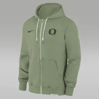 Oregon Ducks Sideline Player мужские Nike Dri-FIT College Full-Zip Толстовка с капюшоном цвет зеленый