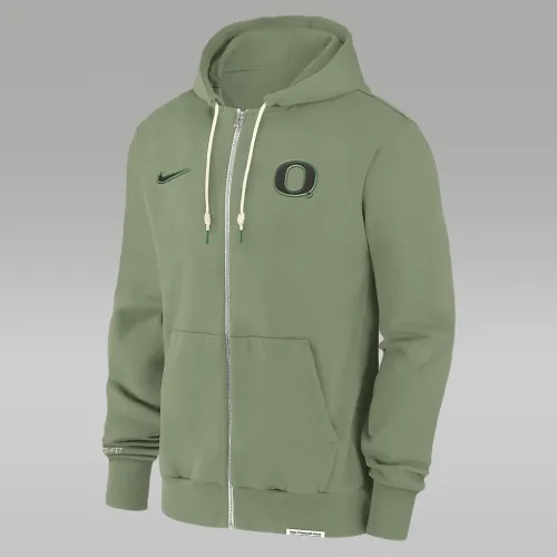Oregon Ducks Sideline Player мужские Nike Dri-FIT College Full-Zip Толстовка с капюшоном цвет зеленый
