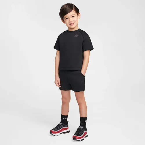 Nike Tech Fleece Toddler Tee and шорты набор цвет черный