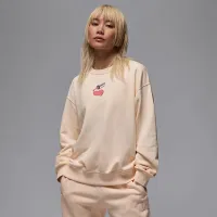 Nike Jordan Brooklyn Fleece женская Crew-Neck свитшот цвет коричневый