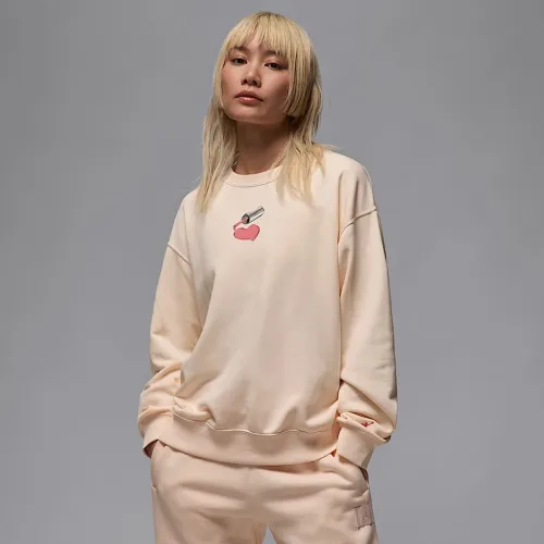 Nike Jordan Brooklyn Fleece женская Crew-Neck свитшот цвет коричневый
