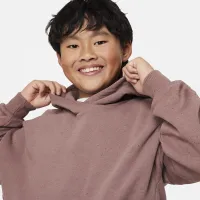 Nike Icon Fleece Big детские оверсайз Pullover Толстовка с капюшоном цвет фиолетовый