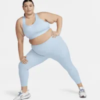 Nike Universa женская Medium-Support С высокой Талией 7/8 лосины с карманами(большие размеры) синий