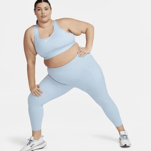 Nike Universa женская Medium-Support С высокой Талией 7/8 лосины с карманами(большие размеры) синий