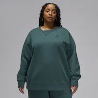 Nike Jordan Flight Fleece женская Crew-Neck свитшот (большие размеры) цвет зеленый
