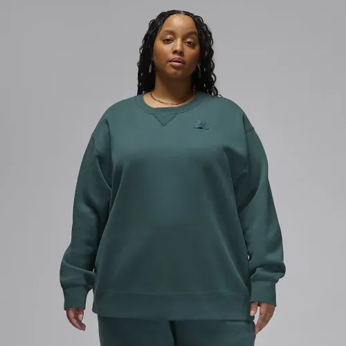 Nike Jordan Flight Fleece жіноча Crew-Neck світшот (великі розміри) колір зелений