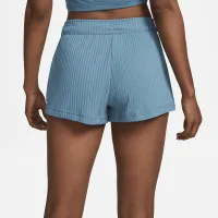 Nike Sportswear женская С высокой Талией Ribbed Jersey шорты синий
