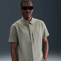 Nike 24.7 PerfectStretch мужские Dri-FIT Short-Sleeve Button-Down Top цвет зеленый