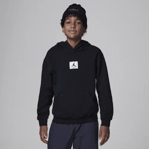 Nike Jordan Flight Fleece Big дитячі Pullover Толстовка з капюшоном колір чорний