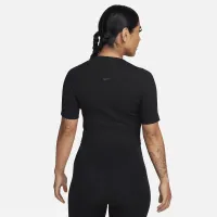Nike Zenvy Rib жіноча Dri-FIT Short-Sleeve Cropped Top колір чорний