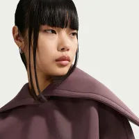 Nike Sportswear женская оверсайз Fleece Pullover Толстовка с капюшоном цвет фиолетовый