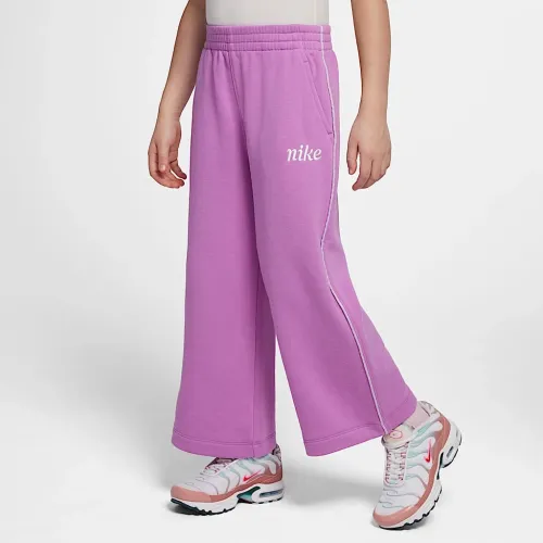 Nike Essentials Little детские French Terry Wide Leg Pants цвет фиолетовый