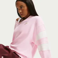 Nike Sportswear Club Fleece женская оверсайз V-Neck свитшот Pink