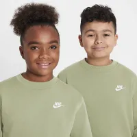 Nike Sportswear Club Fleece Big детские свитшот (Extended Size) цвет зеленый