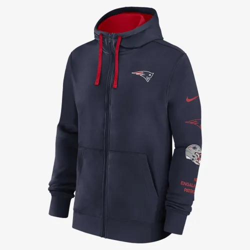New England Patriots Club чоловічі Nike NFL Full-Zip Толстовка з капюшоном блакитний