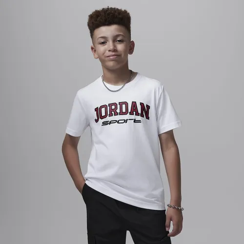 Nike Jordan Dri-FIT Sport Big дитячі футболка колір білий
