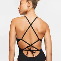 Nike Swim женская Lace-Up Tie-Back One-Piece Swimsuit цвет черный
