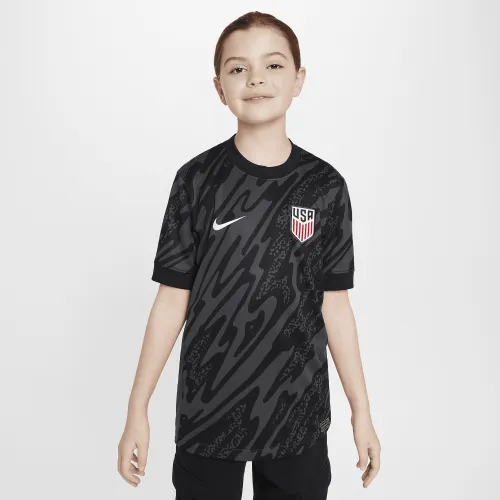USA 2024 Stadium Goalkeeper Big дитячі Nike Dri-FIT Soccer Short-Sleeve Replica Jersey колір чорний