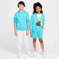 Nike Sportswear Club Fleece Big детские Full-Zip Толстовка с капюшоном цвет зеленый