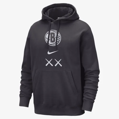 Brooklyn Nets Club Fleece City Edition чоловічі Nike NBA Pullover Толстовка з капюшоном колір сірий