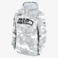 Seattle Seahawks Salute to Service Primary Edge Club чоловічі Nike NFL Pullover Толстовка з капюшоном колір білий