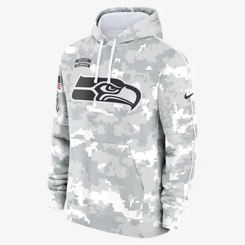 Seattle Seahawks Salute to Service Primary Edge Club чоловічі Nike NFL Pullover Толстовка з капюшоном колір білий