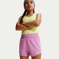Nike One Big детские (Girls') Dri-FIT С высокой Талией Woven тренировочные шорты цвет фиолетовый