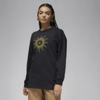 Nike Jordan Flight жіноча оверсайз Long-Sleeve футболка колір чорний