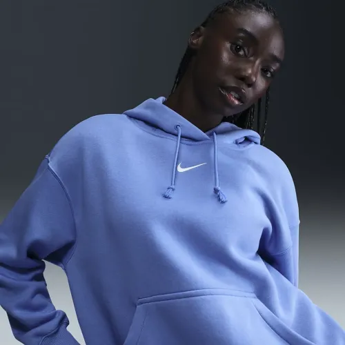 Nike Sportswear Phoenix Fleece женская оверсайз Pullover Толстовка с капюшоном синий