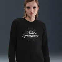 Nike Sportswear Club Fleece женская Graphic Crew-Neck свитшот цвет черный
