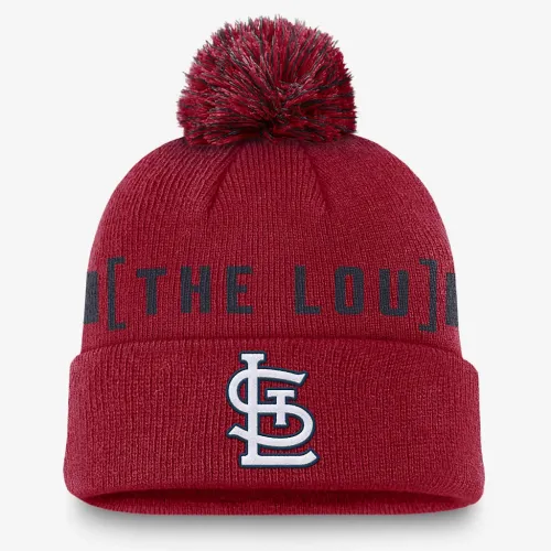 St. Louis Cardinals Hometown Peak чоловічі Nike MLB Cuffed Pom Beanie колір червоний