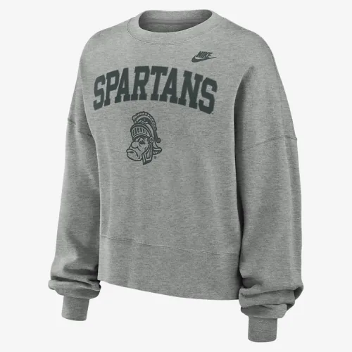 Michigan State Spartans Legacy Classic Arch жіноча Nike College Pullover Crew колір сірий