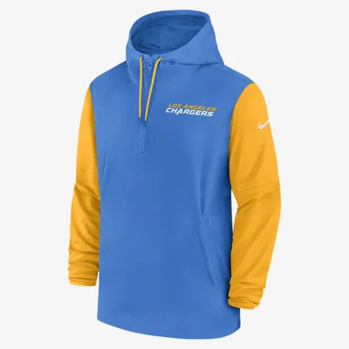 Los Angeles Chargers Sideline Pre-Game Player чоловічі Nike NFL 1/2-Zip Hooded Куртка блакитний