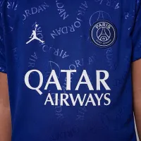 Nike Paris Saint-Germain Academy Pro Fourth Big дитячі Jordan Dri-FIT Soccer Short-Sleeve Pre-Match Top блакитний