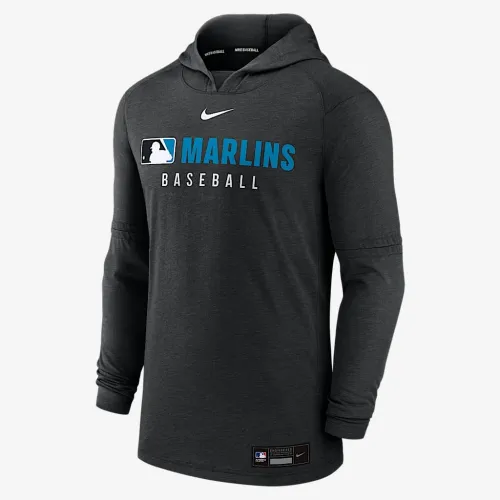 Miami Marlins Authentic Collection чоловічі Nike Dri-FIT MLB Pullover Толстовка з капюшоном колір чорний