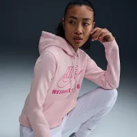 Nike женская Weightlifting Pullover Толстовка с капюшоном Pink