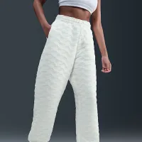 Nike Sportswear Phoenix Fleece женская оверсайз С высокой Талией Jacquard Pants цвет белый