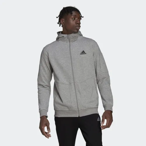 Кофта/футболка adidas Essentials 4 Gameday Full-Zip Толстовка с капюшоном HE1806 - Серая