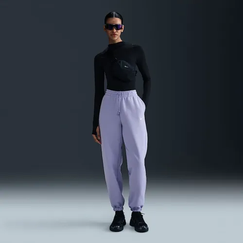 Nike Sportswear Phoenix Fleece женская С высокой Талией оверсайз Sweatpants цвет фиолетовый